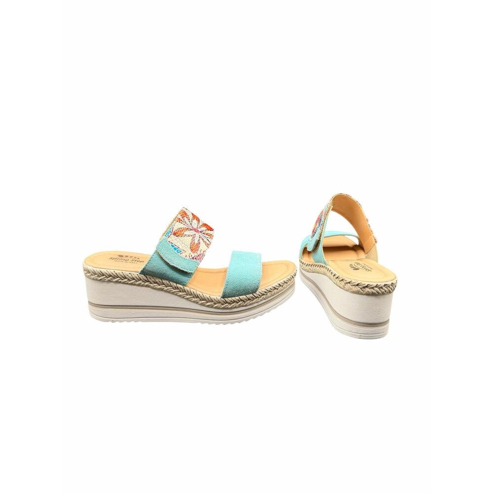 Spring Step Italy Wedge Sandals EU 36 US 5.5-6 Floral Leather